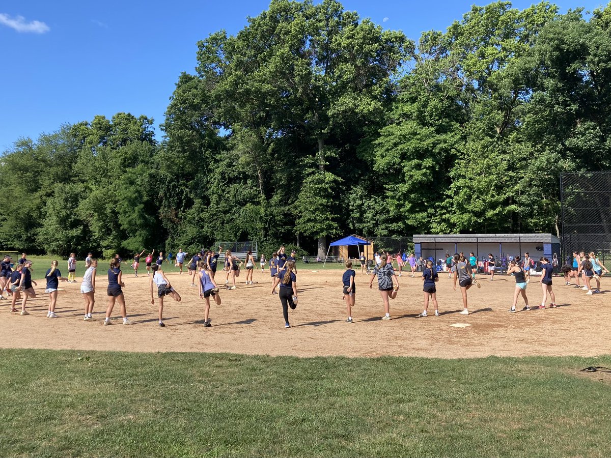 RamseySoftball's tweet photo. What a GREAT week at Rams SB Camp!!! 80+ Future Rams working &amp; playing TOGETHER! Led by our fantastic and committed HS players! The future is bright! 💙🐏🥎💛#RamseySoftball #RamPride #1Zip https://t.co/HcPfo863n6