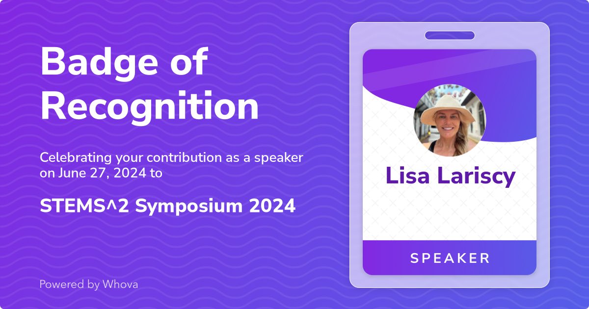 LisaLariscy's tweet photo. Thrilled to share that I just spoke at STEMS^2 Symposium 2024! Big thanks to the organizers and everyone who joined the session.🌟 Your presence made it special!

#STEMSquaredSymposium2024 - via #Whova event app https://t.co/evV5ylWE0Y