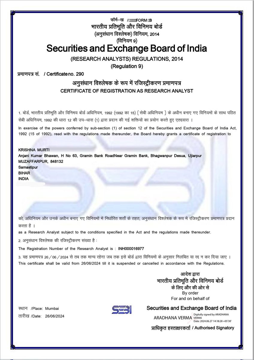 LearningMirror's tweet image. #sebi #researchanalyst #krishnamurti #kmresearchanalystDoTcom