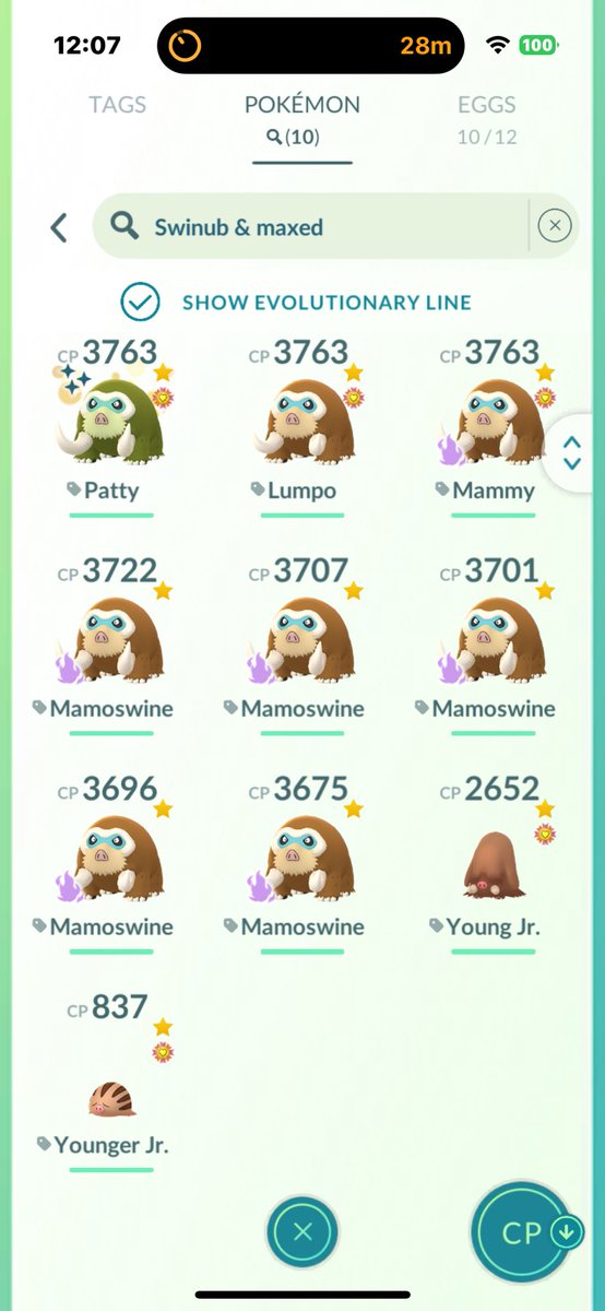 Can finally say I’ve finished my goal of a full team of level 50 shadow mamoswines! 3344 total XL spent across my beautiful collection.