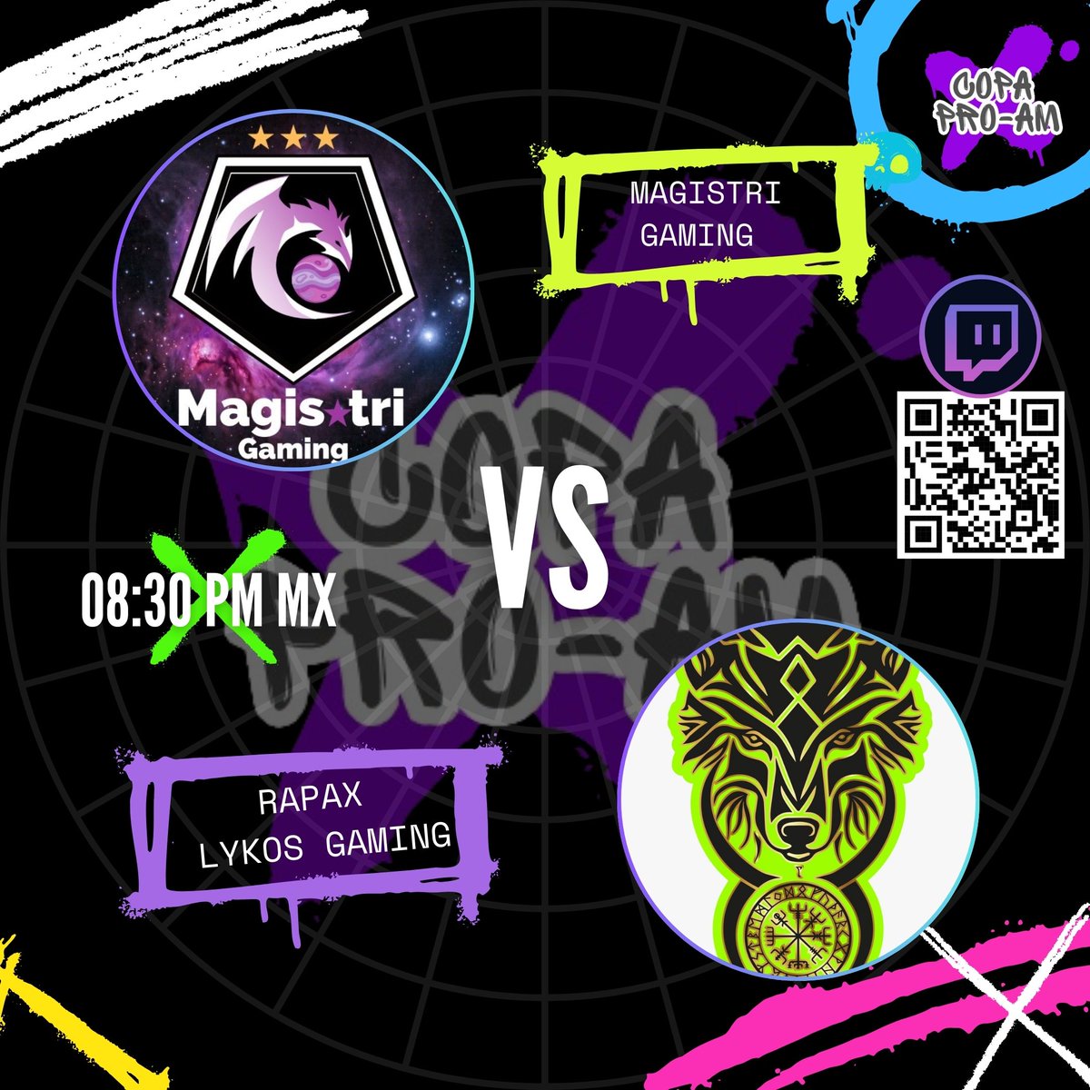 CopaProAm's tweet photo. ¿Listos para el inicio de la segunda jornada de la copa proam?  hoy el actual campeon rapax lykos se enfrenta a un contendiende magistri gaming , en directo desde https://t.co/LTwdP5KzLy #LoL #copaproam #Mexico #leagueoflegends #riot #twitch https://t.co/g3uJERdnOA