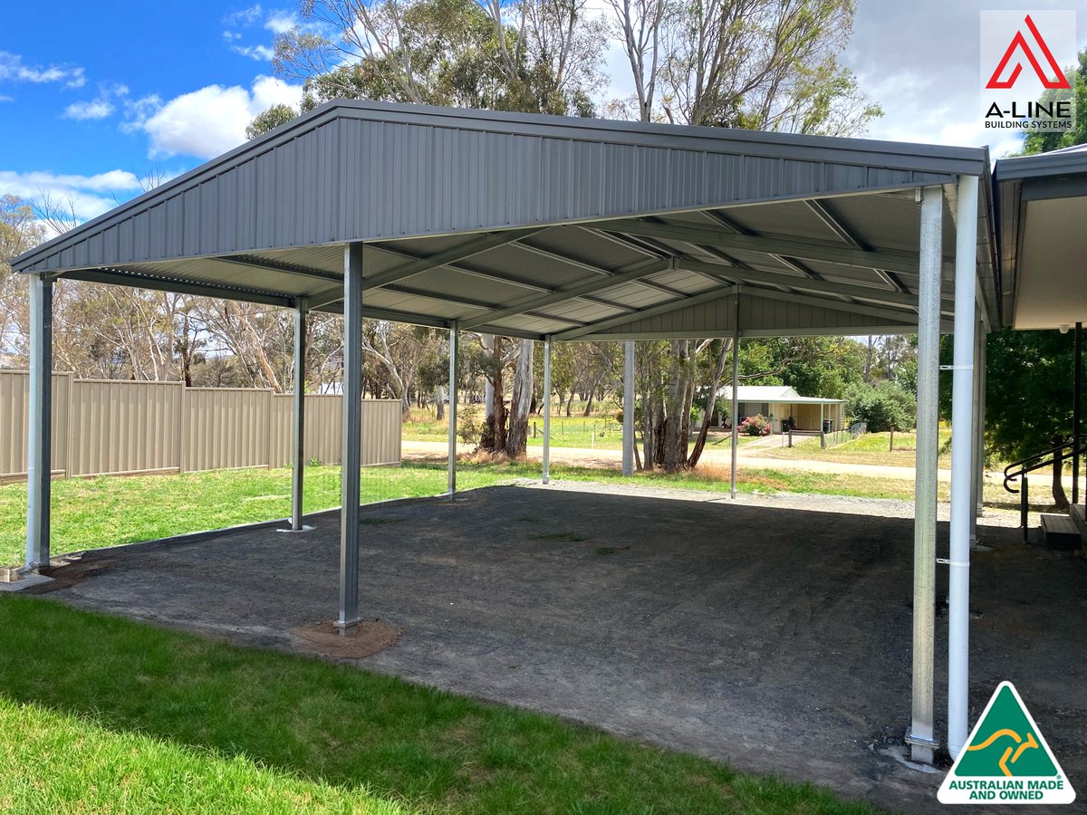 aline_systems's tweet photo. 👉🏼RHS Framed Enduro roof only cover.
🔨10.7m L x 8.2m W x 3m H, 12.5° roof pitch, with 3 bays.
🎨COLORBOND steel Woodland Grey® K-Panel wall cladding & Corrugated® Roof Cladding.
📞 1800 460 700 | https://t.co/ElCGiTRtjn
#colorbondsteel #bluescopesteel #alinesheds #customsheds https://t.co/xXh3nqRZLF