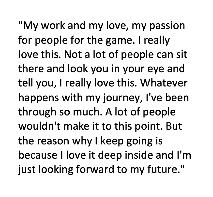 Always love meeting draftees on their first day. There was such an energy, an eagerness, and confidence about <a href="/jaylontyson/">jaylontyson_</a> 

Loved what he said when I asked where that confidence comes from.

Looking forward to watching this part of your journey in a <a href="/cavs/">Cleveland Cavaliers</a> uni!