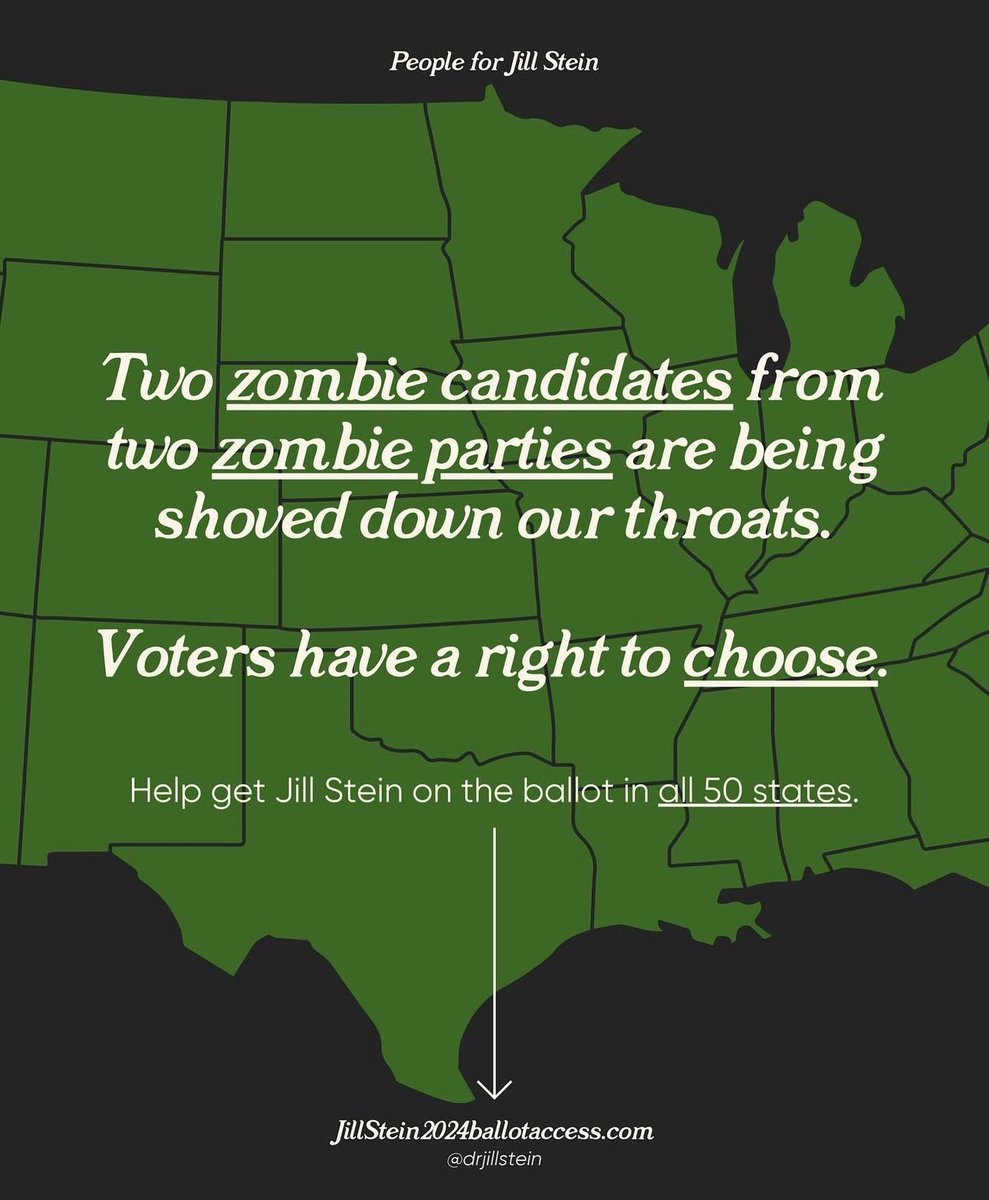 Jenforpeace22's tweet photo. My god! Vote for #JillStein2024 we DESERVE SO MUCH BETTER! 💚💚💚✌🏼 https://t.co/LsLswczIo5
