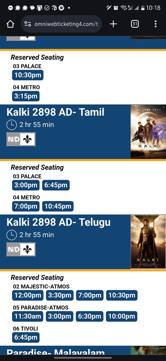 roshanmj's tweet photo. Runtime of "@Kalki2898AD" is shown as:
Telugu 3D: 2:55
Tamil 3D: 2:45
Tamil: 2:55
Malayalam: 2:55
Hindi: 3:01
IMAX: 2:45

Why is this? Which should I watch: 3D or normal? (IMAX is not possible, though.) https://t.co/alIkKTcilh