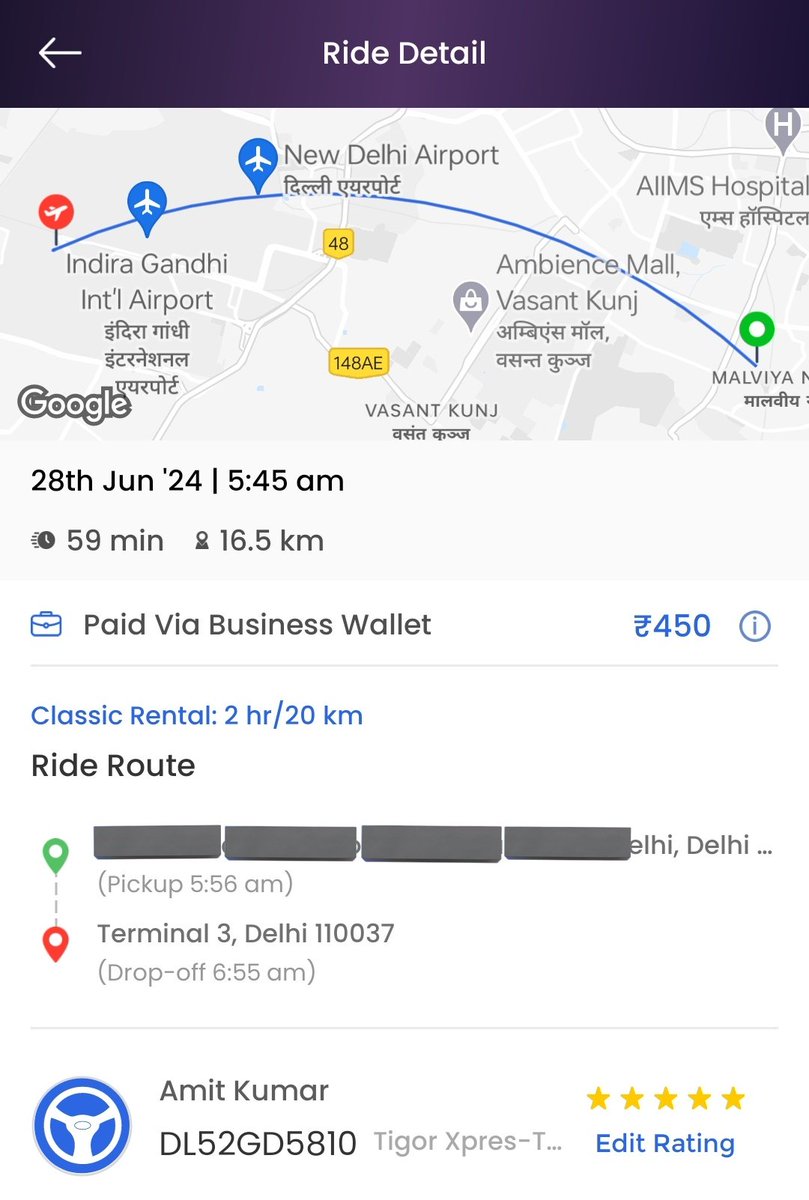 thirstytippler's tweet photo. @BluSmartIndia @BluSmartHelps 

Had the most amazing experience with one of your driver partners this morning who not only arrived early to pick me up but ensured that I made it for my flight in time thanks to his expert navigation through floods. Please extend my thanks to Amit! https://t.co/ZGQcaI2f1H