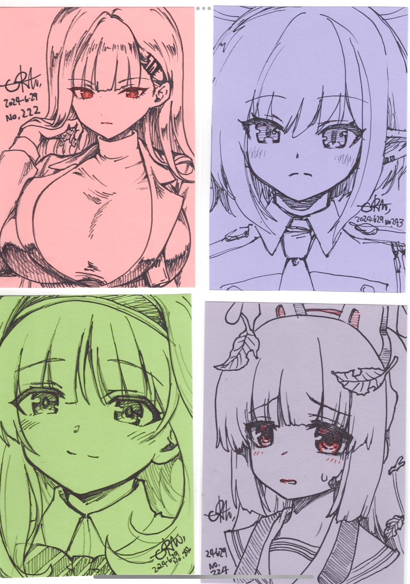 明日のサンアカで頒布する1000円直筆イラストは20枚くらい用意できました。
お1人様4枚までお買い上げいただけます 