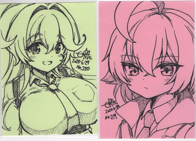 明日のサンアカで頒布する1000円直筆イラストは20枚くらい用意できました。
お1人様4枚までお買い上げいただけます 