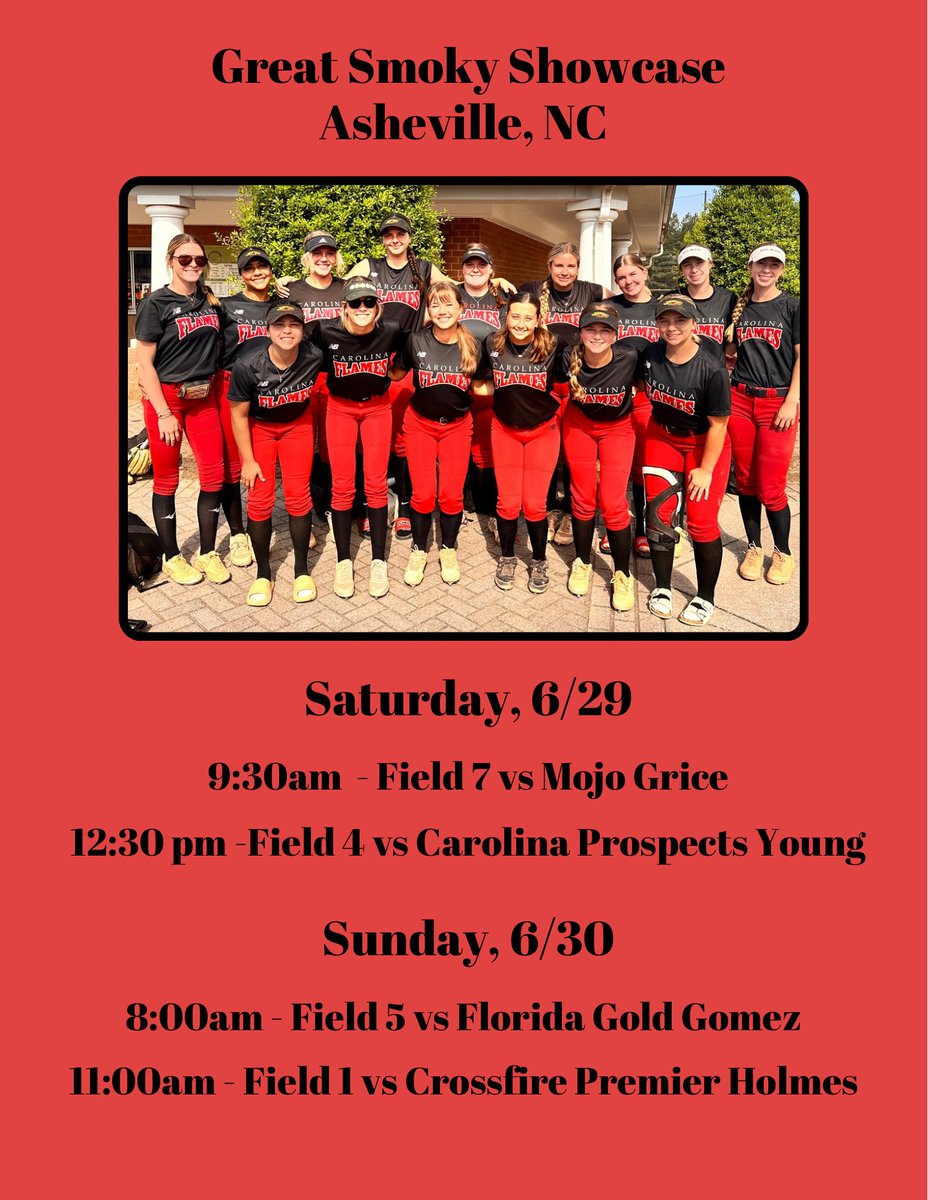Carolina Flames Softball tweet media