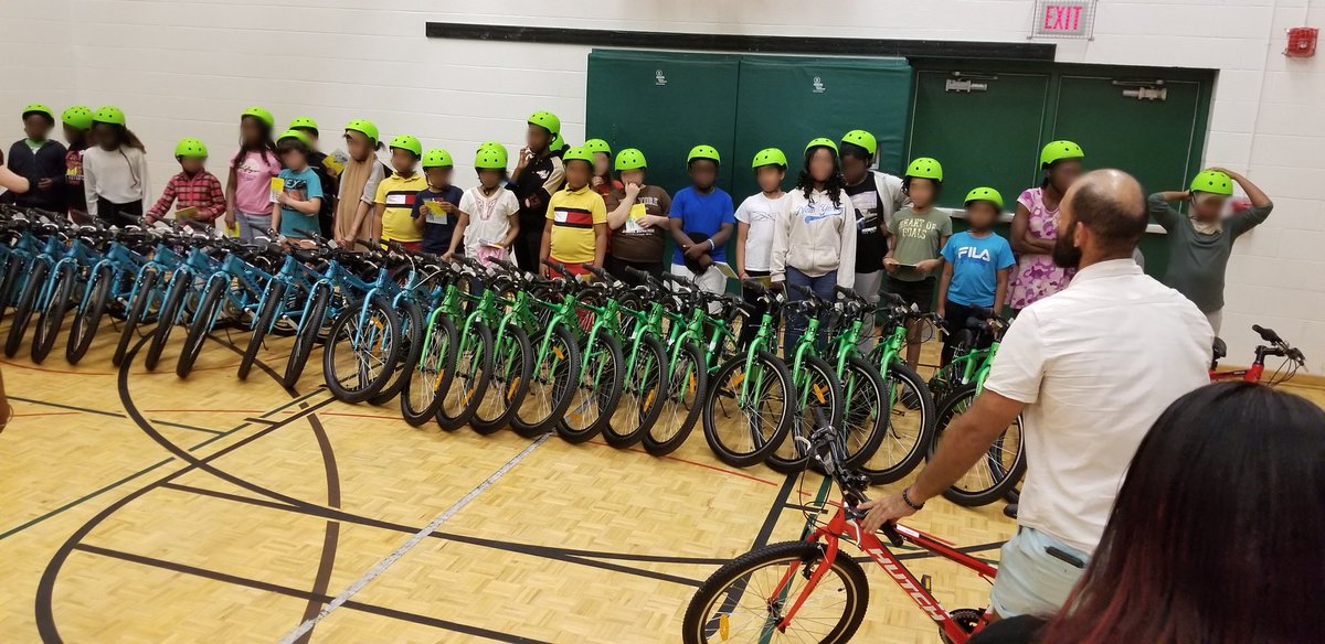 Our 2nd annual Bikes 4 Kids event! Ss received a brand new bike, helmet, lock, and safety training from <a href="/CultureLinkTO/">CultureLink</a>! Special thx to <a href="/M__MacKillop/">Malcolm MacKillop</a> for their continued generosity and support for the St Margaret's community 🙏🏼 and <a href="/MrDardaine/">Curtis Dardaine</a> for hid leadership and organization!
