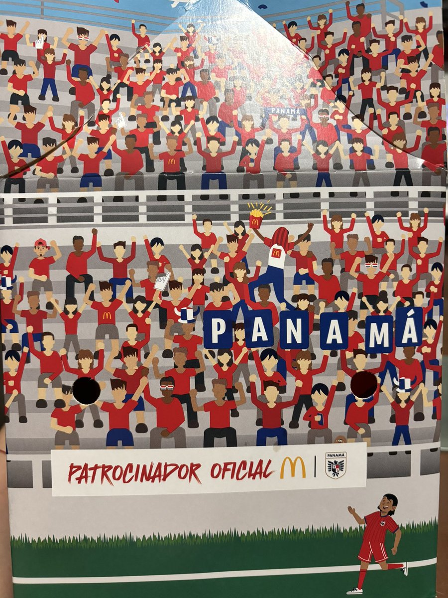 lorenadcdn's tweet photo. aplausos de pie al diseñador de la nueva imagen de la caja grande para la copa américa🇵🇦❤️  @mcdonaldspa 
el detallito para Tejada🥺🤍 https://t.co/xyFRJYAuoK