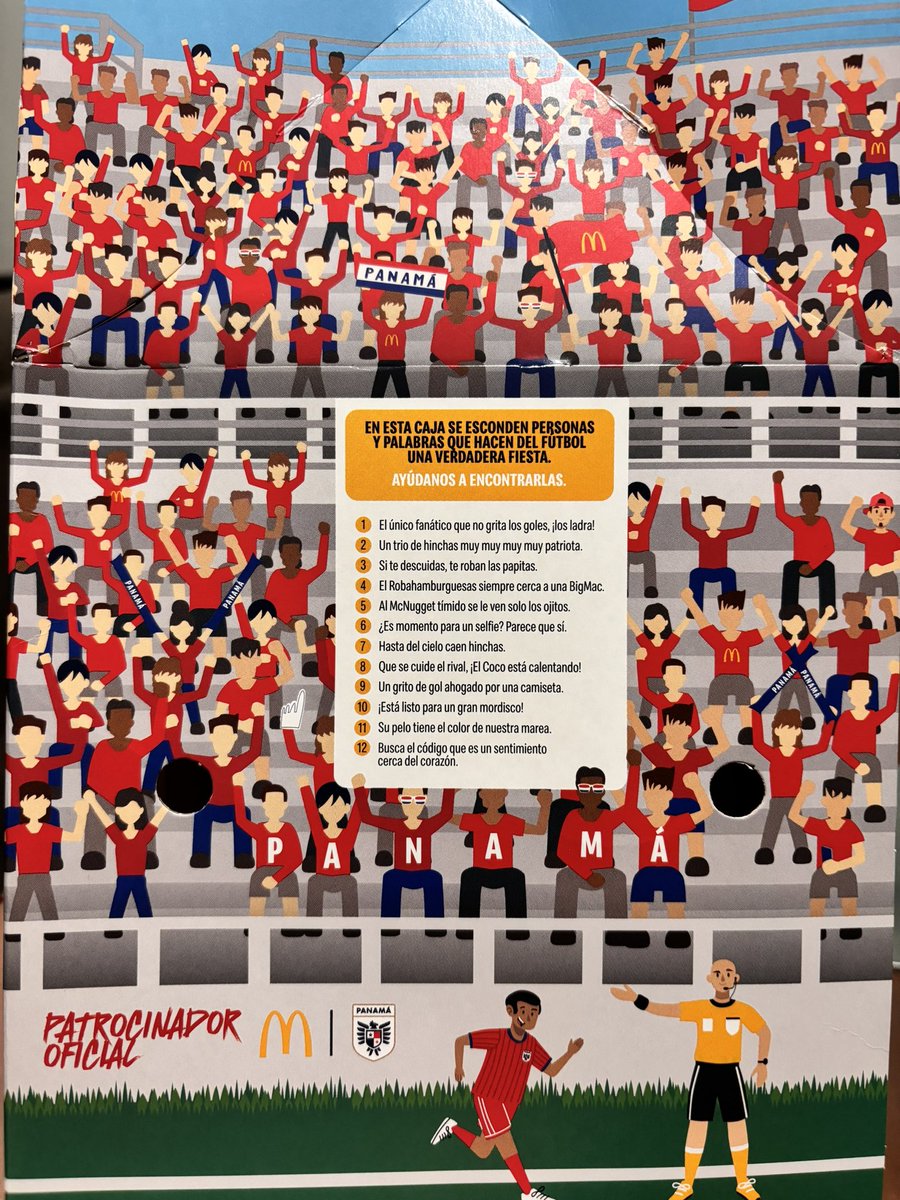 lorenadcdn's tweet photo. aplausos de pie al diseñador de la nueva imagen de la caja grande para la copa américa🇵🇦❤️  @mcdonaldspa 
el detallito para Tejada🥺🤍 https://t.co/xyFRJYAuoK