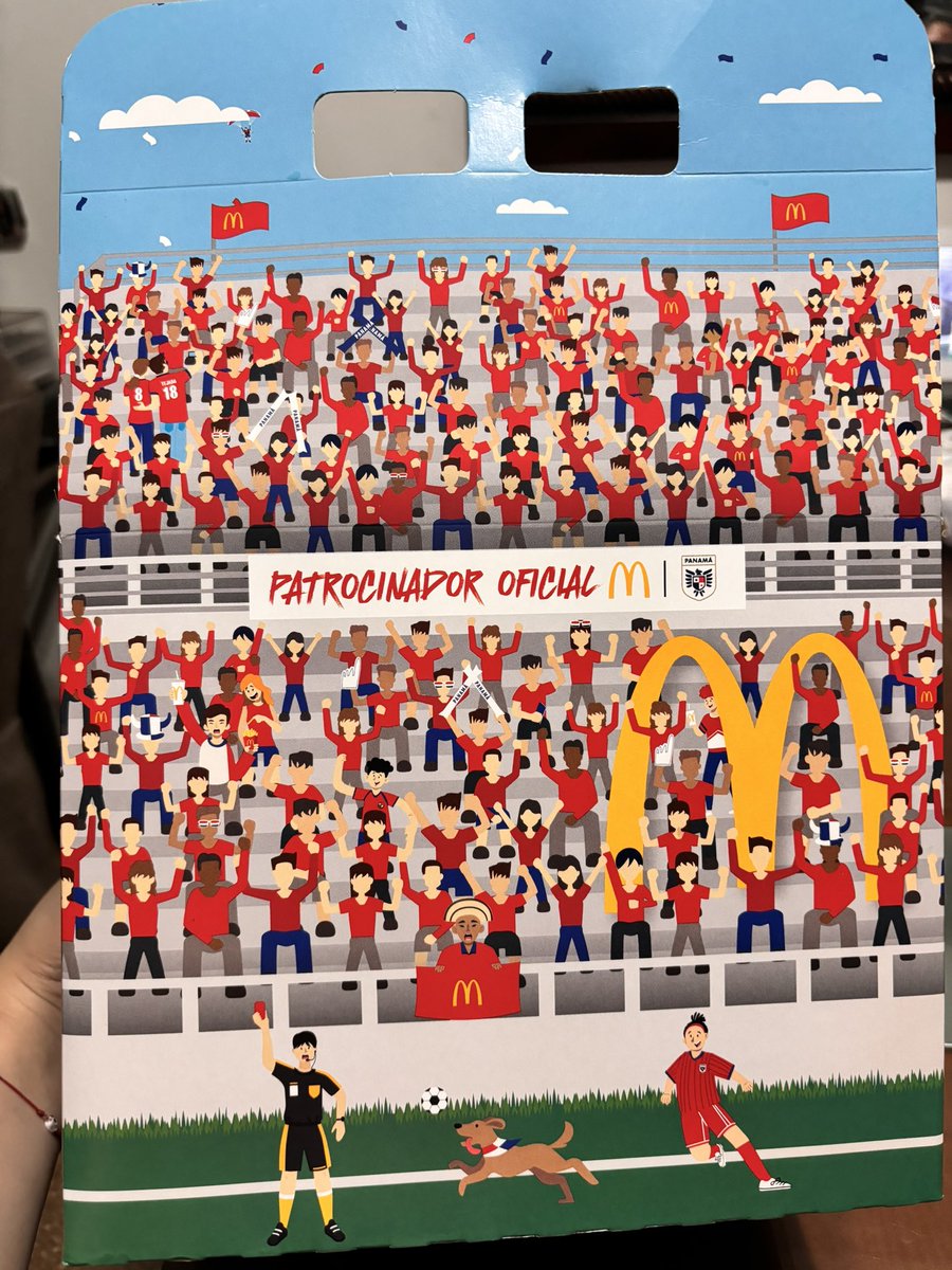 lorenadcdn's tweet photo. aplausos de pie al diseñador de la nueva imagen de la caja grande para la copa américa🇵🇦❤️  @mcdonaldspa 
el detallito para Tejada🥺🤍 https://t.co/xyFRJYAuoK