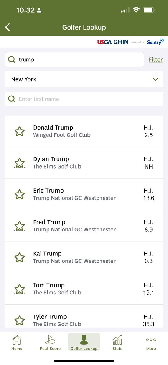 I would just like for the record to stand <a href="/realDonaldTrump/">Donald J. Trump</a> is a 2.5 handicap … <a href="/JoeBiden/">Joe Biden</a> is a 6.7 <a href="/barstoolsports/">Barstool Sports</a> <a href="/PGA/">PGA of America</a> #DebateNight #DebateNight2024 #ghin #IYKYK