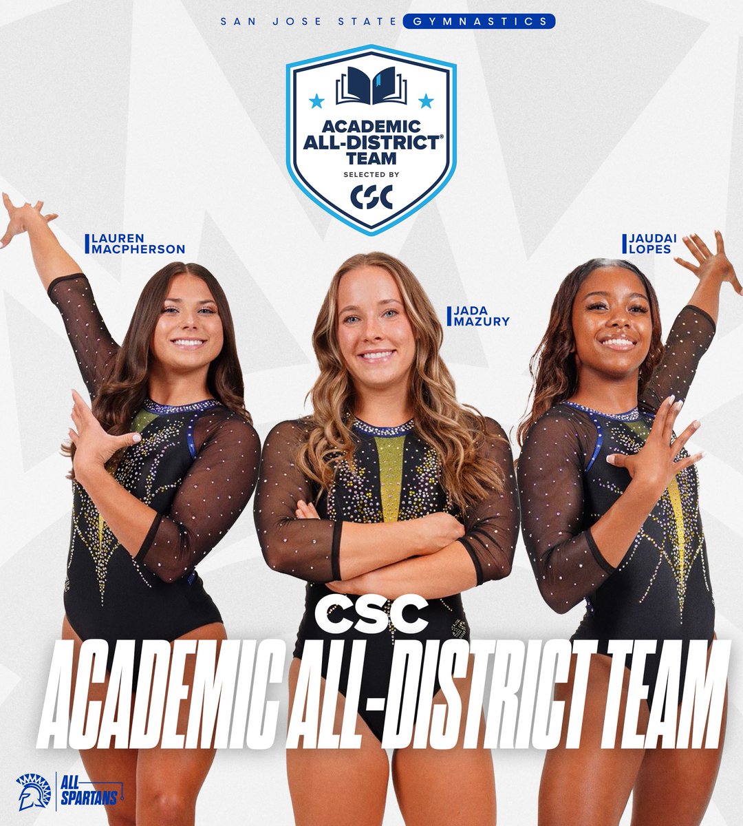 Excelling in the classroom👏🎉

Congrats <a href="/Lmacgymnast/">Lauren Macpherson</a>, <a href="/MazuryJada/">jada</a> &amp; <a href="/jaudai_lopes/">Jaudai✨</a> on being named to the CSC Academic All-District Team for 2023/2024.

#AllSpartans