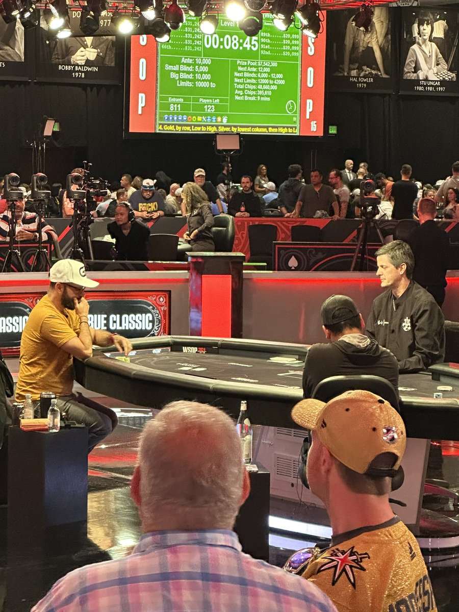 Watching <a href="/RealKidPoker/">Daniel Negreanu</a> go heads up for bracelet #7!