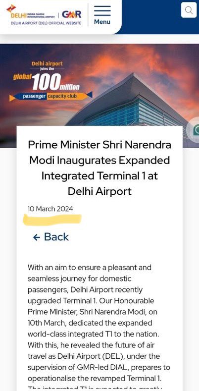 dnetta's tweet image. मोदी जी के अमृतकाल का विकास उनकी ही तरह खोखला और झूठा निकला। 

परसों अयोध्या, कल जबलपुर एयरपोर्ट और आज दिल्ली एयरपोर्ट के टर्मिनल 1 की छत का गिरना यह साफ दिखाता है कि महामानव और उनकी सरकारों ने जनता को विकास का सपना दिखाकर सिर्फ़ ठगा है।

#Terminal1 #DelhiAirport