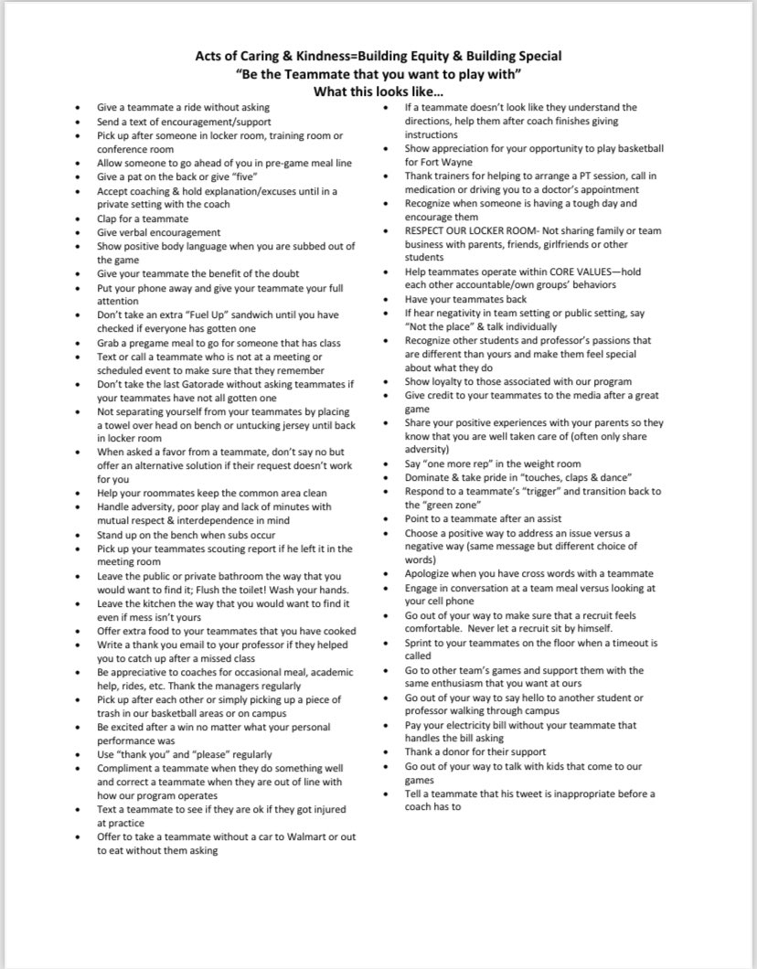 coachcoffman's tweet photo. Training Camp #2– The “Long Day” Challenge included our cultural work of teaching our core values &amp;👇 discussing “Acts of Caring” that build equity between our teammates!

“Be the teammate that you want to play with” https://t.co/w6xV8K0reM