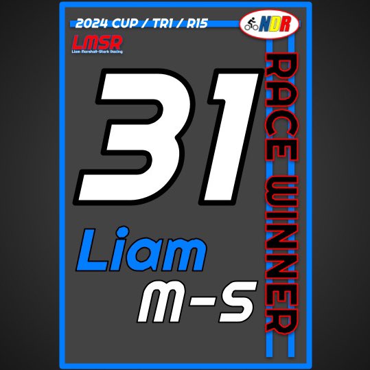 LMSRacing_'s tweet photo. SHORT TRACK KING STRIKES AGAIN!!!

@AlmostAMechanic added another victory to his favorite track column on the score sheet!! 

Liam still remains the top most winning rider on the short track layout(s), now with 24 wins.

#TeamLMSR https://t.co/K2FaMBakJL