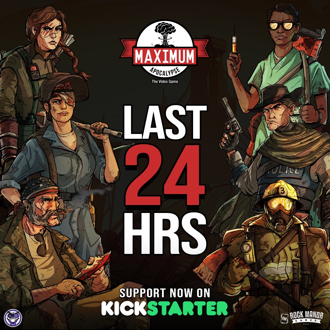 megacatstudios's tweet photo. 📣 Less than 24 hours left to conquer the apocalypse on #Kickstarter! Join the fight for survival and get awesome rewards before it's too late. ⚠
Support #MaximumApocalypse: The Video Game now: https://t.co/9ikhc5xX99 https://t.co/pPevbUtHpC