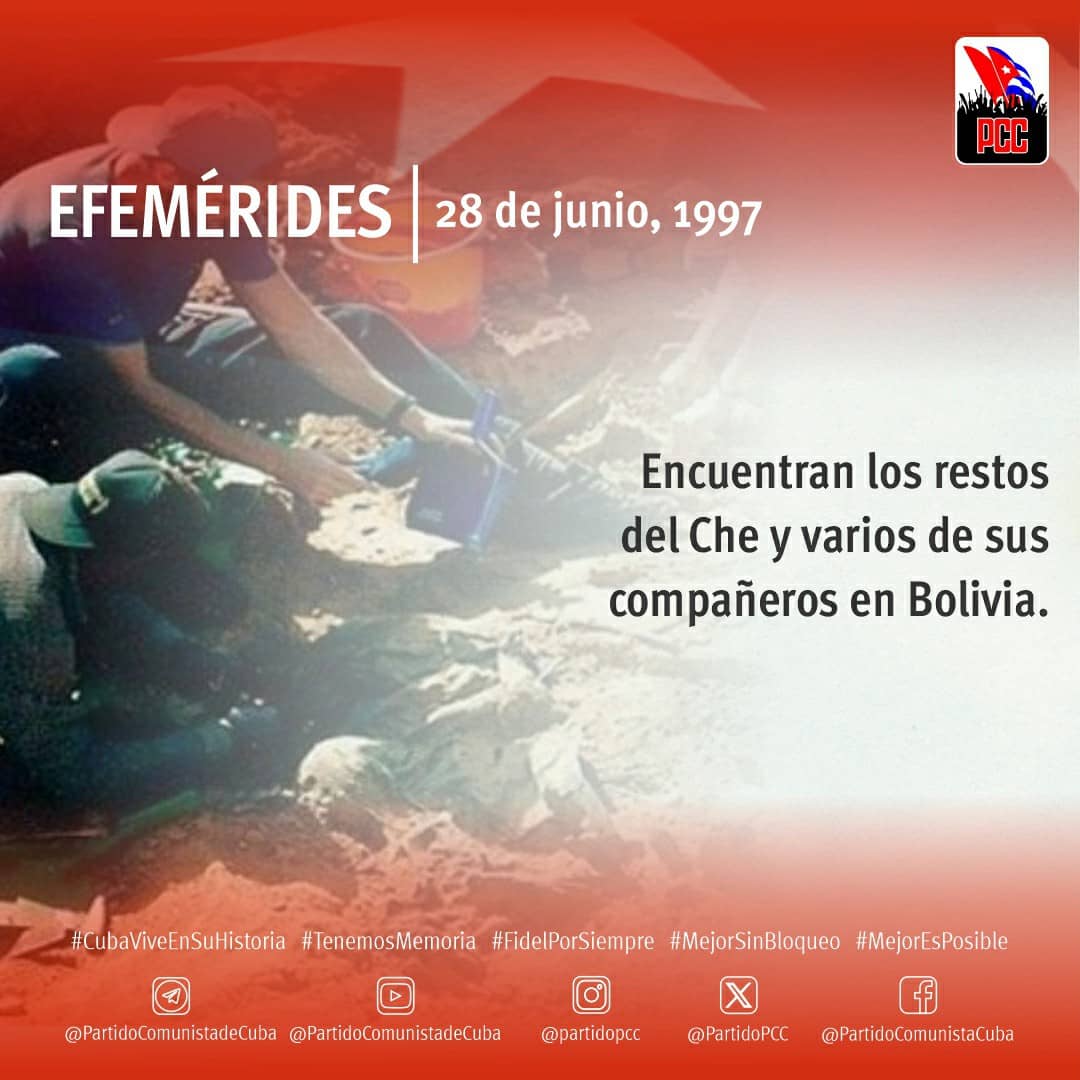 El hallazgo de los restos del guerrillero argentino cubano Ernesto Che Guevara hace 27 años, marcó un hito que conmocionó a #Cuba, luego de tres décadas de incesante búsqueda.
#CubaViveEnSuHistoria