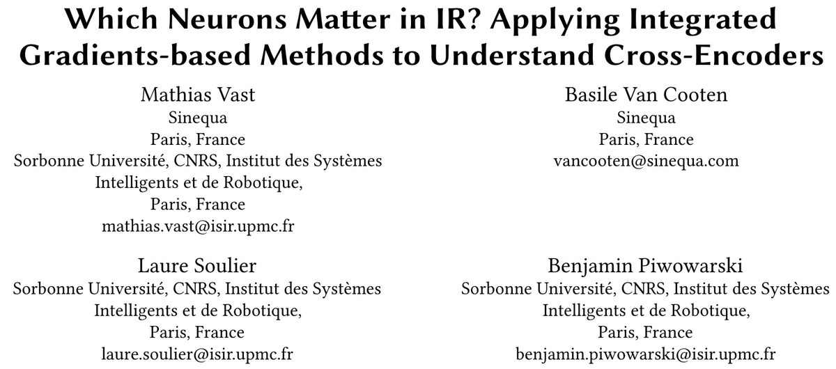 _reachsumit's tweet photo. Which Neurons Matter in IR? Applying Integrated Gradients-based Methods to Understand Cross-Encoders

Adapts Integrated Gradient methods to interpret MonoBERT for IR, identifying specific neurons responsible for relevance assessment and OOD handling.

📝https://t.co/zX7t0GkAuI https://t.co/sDBYTdHUw3