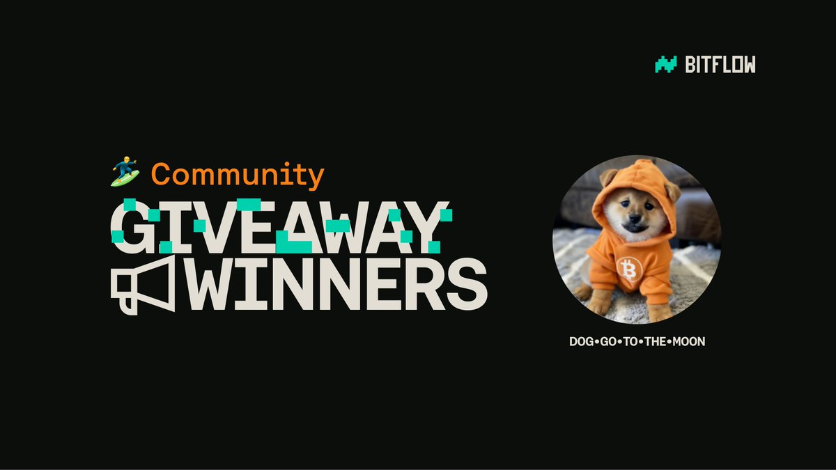 bitflow's tweet photo. 🌊 Winners Announcement! 🌊   

We're excited to announce the winners of our $2,000 in  DOG•GO•TO•THE•MOON giveaway! Each Surfer🏄‍♂️ gets $400 worth of DOG! 🐶🚀

Thanks to everyone who participated! We will be back next week with more sweet giveaways for the Bitflow Fam! 🧡🟧🧡