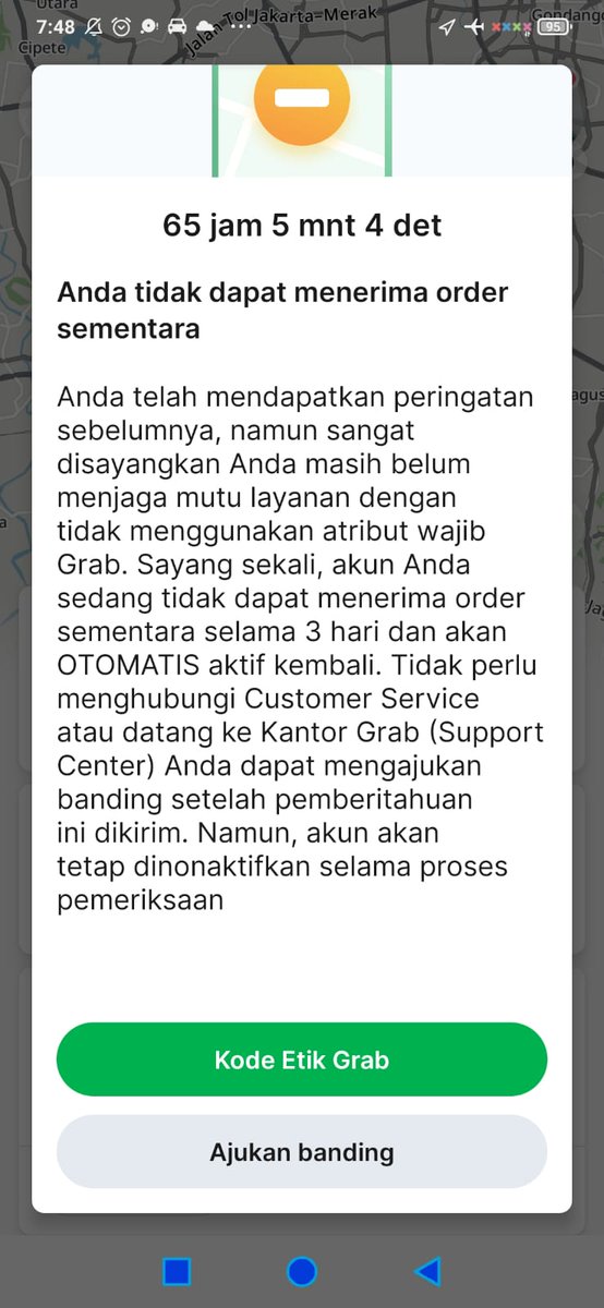 hujandiberanda's tweet photo. Dear @GrabID mohon untuk ditinjau, akun saya tersuspend dengan alasan atribut yang tidak lengkap, padahal seminggu ini saya selalu memakai atribut dan berusaha melayani customer semaksimal mungkin. Mohon untuk dibantu buka suspendnya https://t.co/SKTT8Casgc