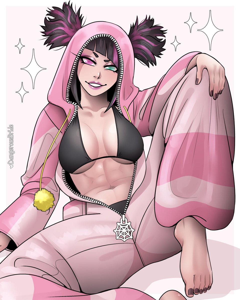 dangerousbride's tweet photo. Juri + pajamas 🕸️💟 #StreetFighter https://t.co/M0n7P7yDbs