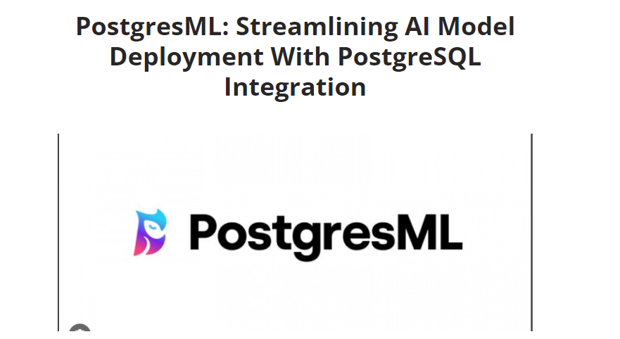 ZippyOps's tweet image. PostgresML: Streamlining AI Model Deployment With PostgreSQL Integration 
for more information: zippyops.com/postgresml-str… 
#PostgresML #AI