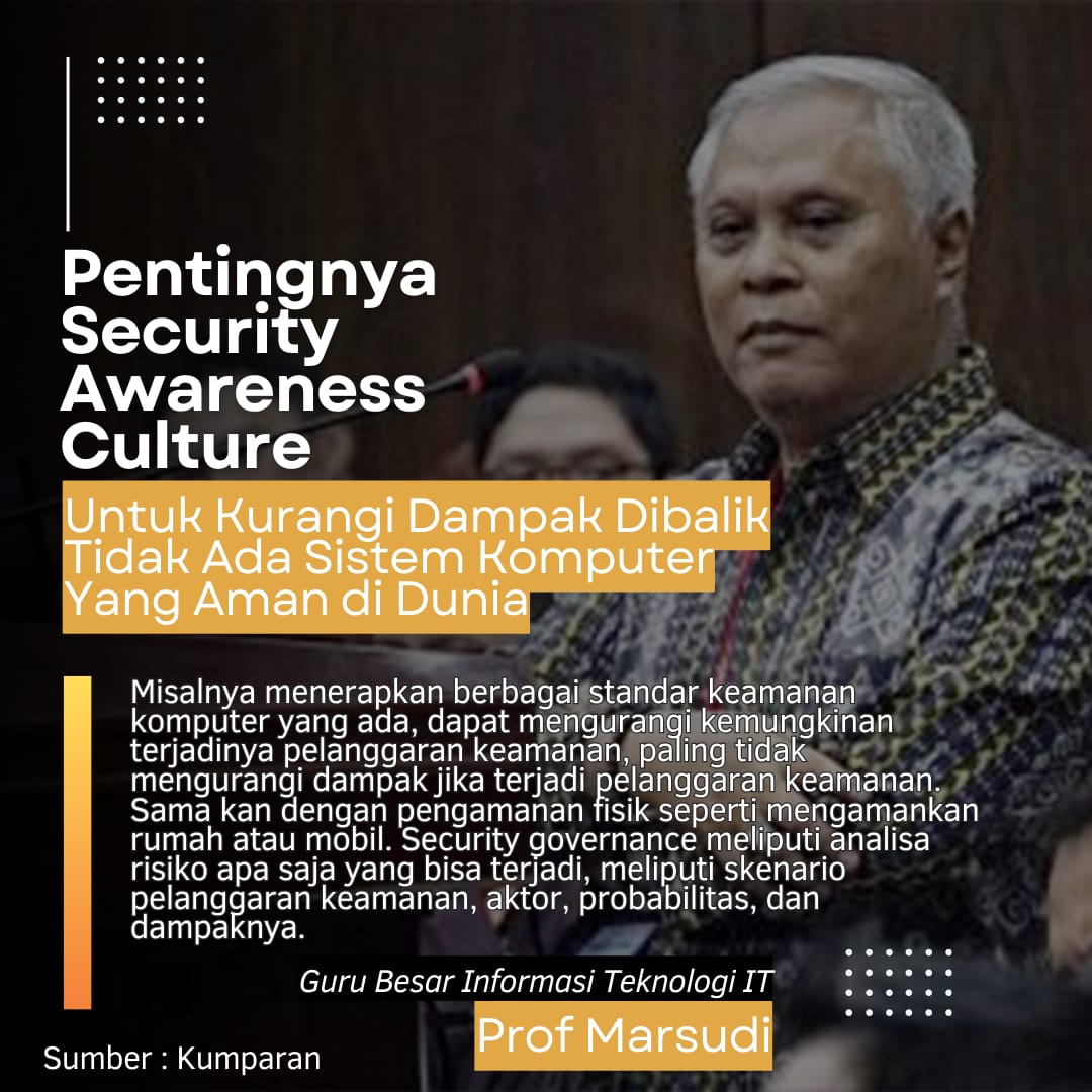 netizenupdate_'s tweet photo. Guru besar Informasi Teknologi IT Prof Marsudi sebut pentingnya Security Awareness Culture 

#Berita #Kabarviral #pdns #pusatdatanasional #IT #securty #cybersecurity #ransomwere #virus #kabarindonesia #Marsudiwahyudi #profesor #banksentral #amerika #viral  #PusatDataNasional https://t.co/fbCqra08Dh