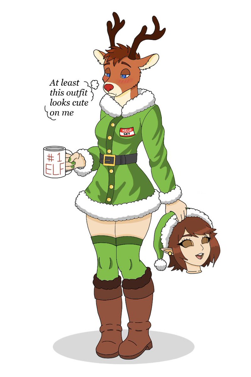 Rudolph being forced into some off-season work 😘
#furryarwork #skinsuit