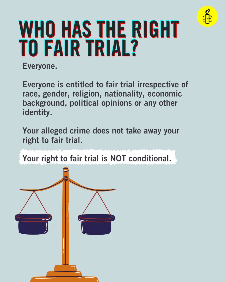 amnesty_zim's tweet photo. Reminder📌

Everyone has the right to a fair trial.⚖️
Everyone has the right to a fair trial.⚖️
Everyone has the right to a fair trial.⚖️
Everyone has the right to a fair trial.⚖️
Everyone has the right to a fair trial.⚖️
Everyone has the right to a fair trial.⚖️ https://t.co/gnjBDLzlLx