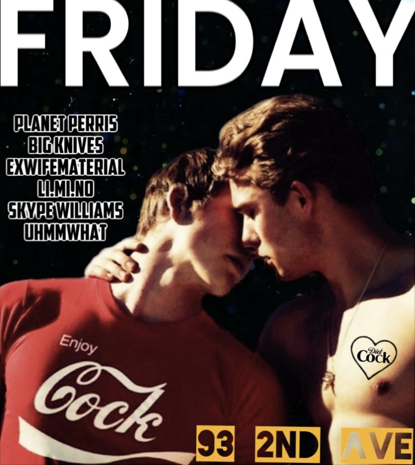 TheCockNYC's tweet photo. Come fly your freak flag FRIDAY with a little @diet_cock_ #nycgaypride #eastvillage #hotmen #cooldrinks #stiffdrinks #ac #bareastvillage #gaybar #gaycruisebar #nycgaybar #gaynightlife #cruising #gaypride2024 https://t.co/8zS197bkjy