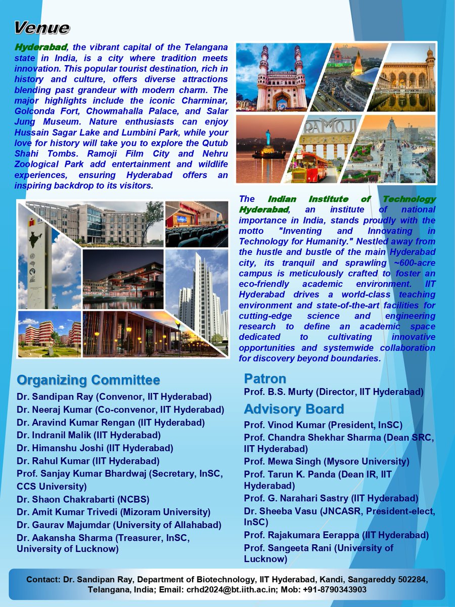 IIT Hyderabad (@iithyderabad) on Twitter photo <a href="/IITHyderabad/">IIT Hyderabad</a> #InSC #CircadianRhythms #HealthandDiseases
Call for abstracts for "International Conference on Circadian Rhythms in Health and Diseases: From Discovery to Function (CRHD 2024). It is a great pleasure to announce that we are going to organize the international <a href="/IITHyderabad/">IIT Hyderabad</a> #InSC #CircadianRhythms #HealthandDiseases
Call for abstracts for "International Conference on Circadian Rhythms in Health and Diseases: From Discovery to Function (CRHD 2024). It is a great pleasure to announce that we are going to organize the international