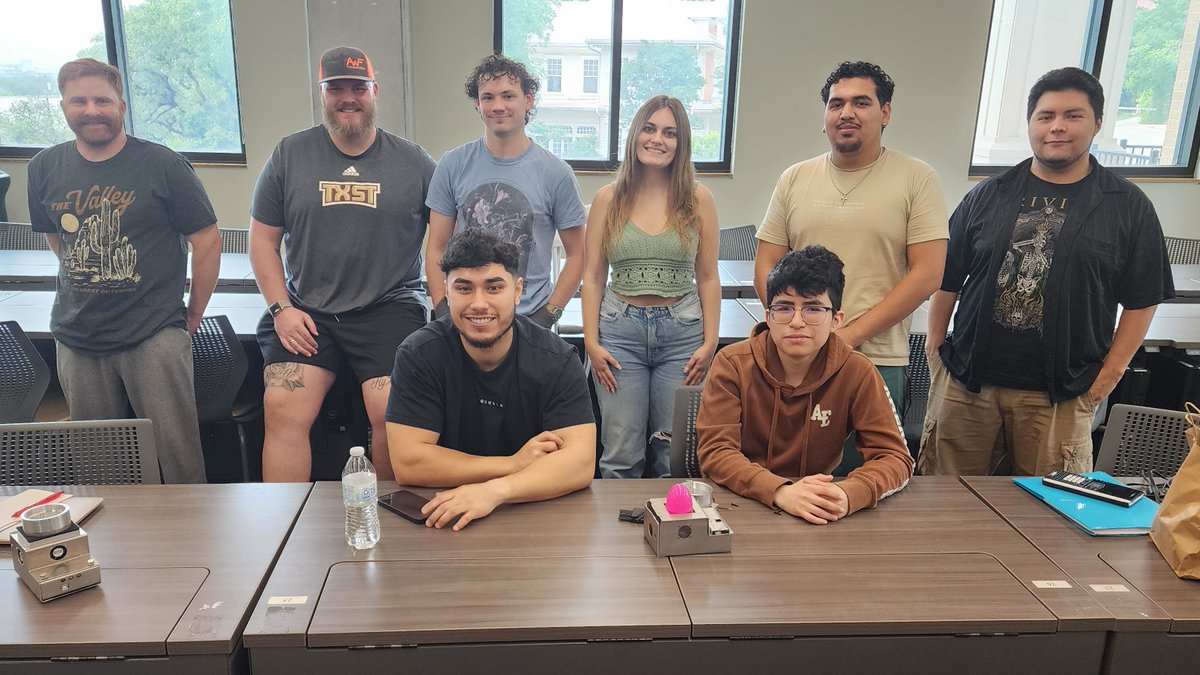 txstengineering's tweet image. Congratulations to MFGE 3316 CAD/CAM students shown presenting their completed Beverage Cooler design, fabrication, and testing team project to finish out the Spring semester. #txstengineering #manufacturingengineering