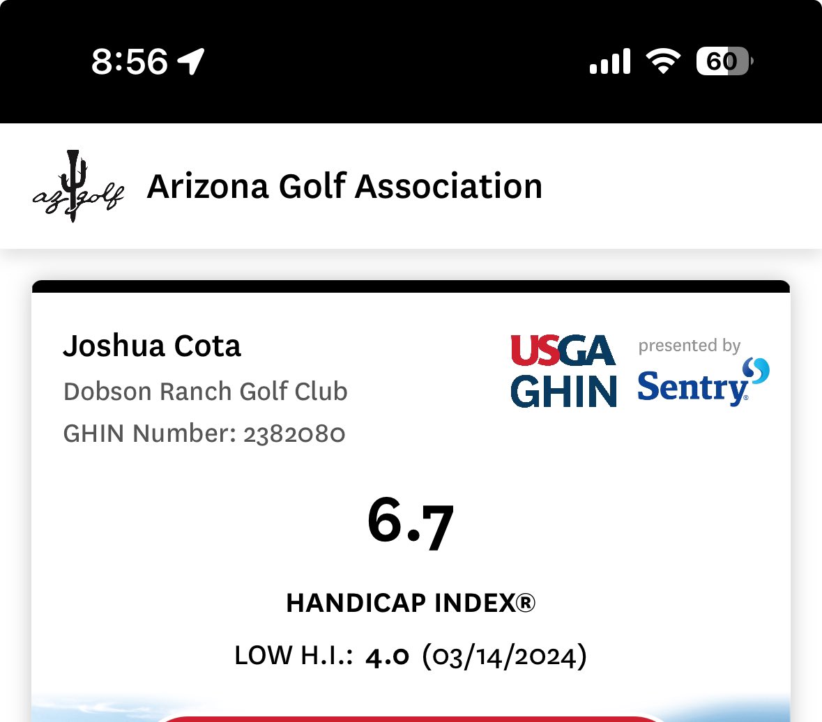 I’m a 6.7 handicap. Joe Biden is a better golfer than I am. F*ck.