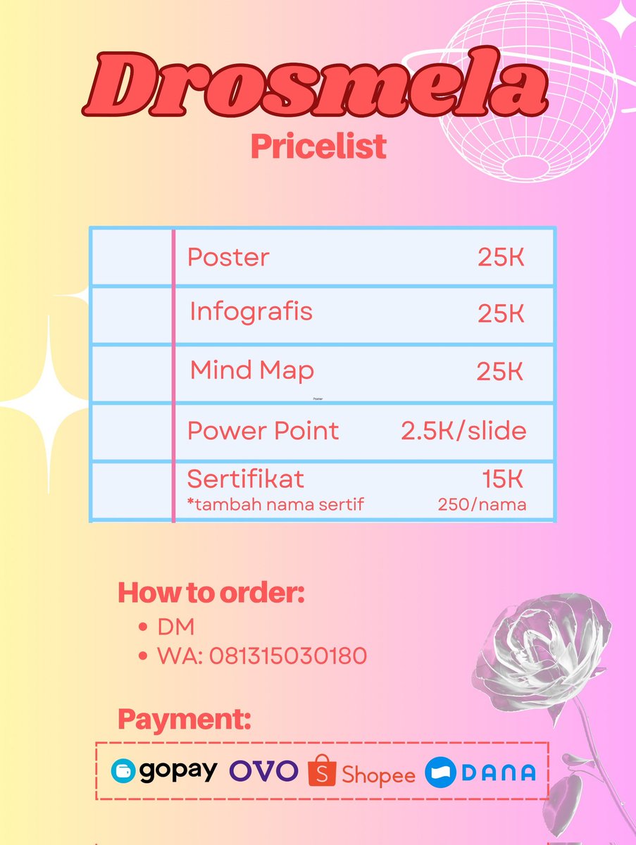 drosmela's tweet photo. 🐝 guys yang butuh jasa bikin poster, infografis, mindmap, ppt, atau jasa ketik langsung order aja yuk ke dm atau ke wa https://t.co/pVUIL7kRPV

#zonauang #jasadesain #jasaketik https://t.co/Xa6kuUQsqE