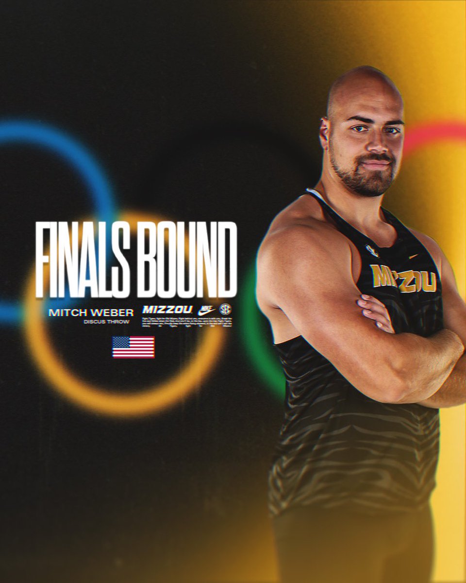 MizzouTFXC's tweet photo. Feelin’ the finals 🐯

@18mweber sets a new SCHOOL RECORD at 63.23m (207-5) in the discus and is finals bound 📈 https://t.co/yuulsfZZyK