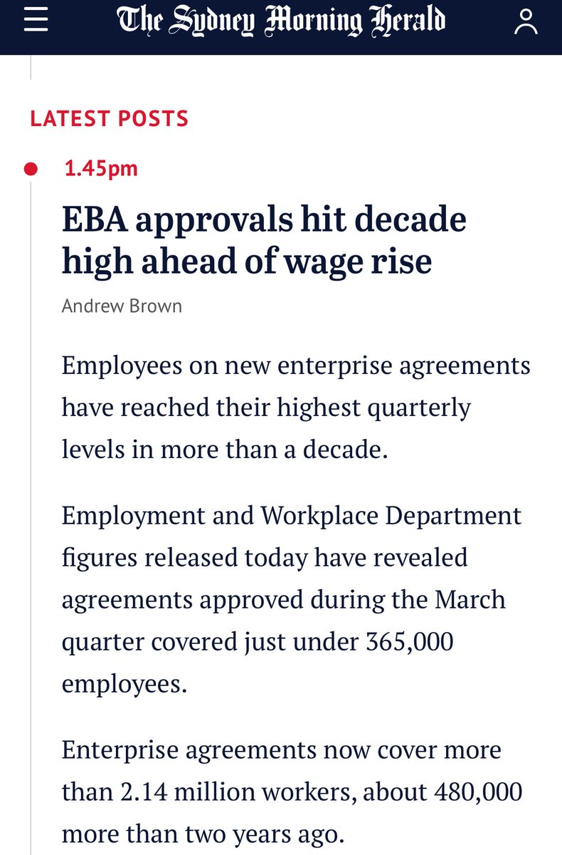 Michtull's tweet photo. some really good news…
#auspol #PayRises
#JoinYourUnion https://t.co/ORVqx89kxk