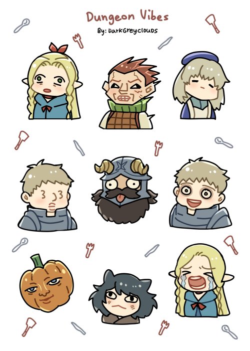 I also made a #dungeonmeshi sticker sheet that will be available at #AnimeExpo! 