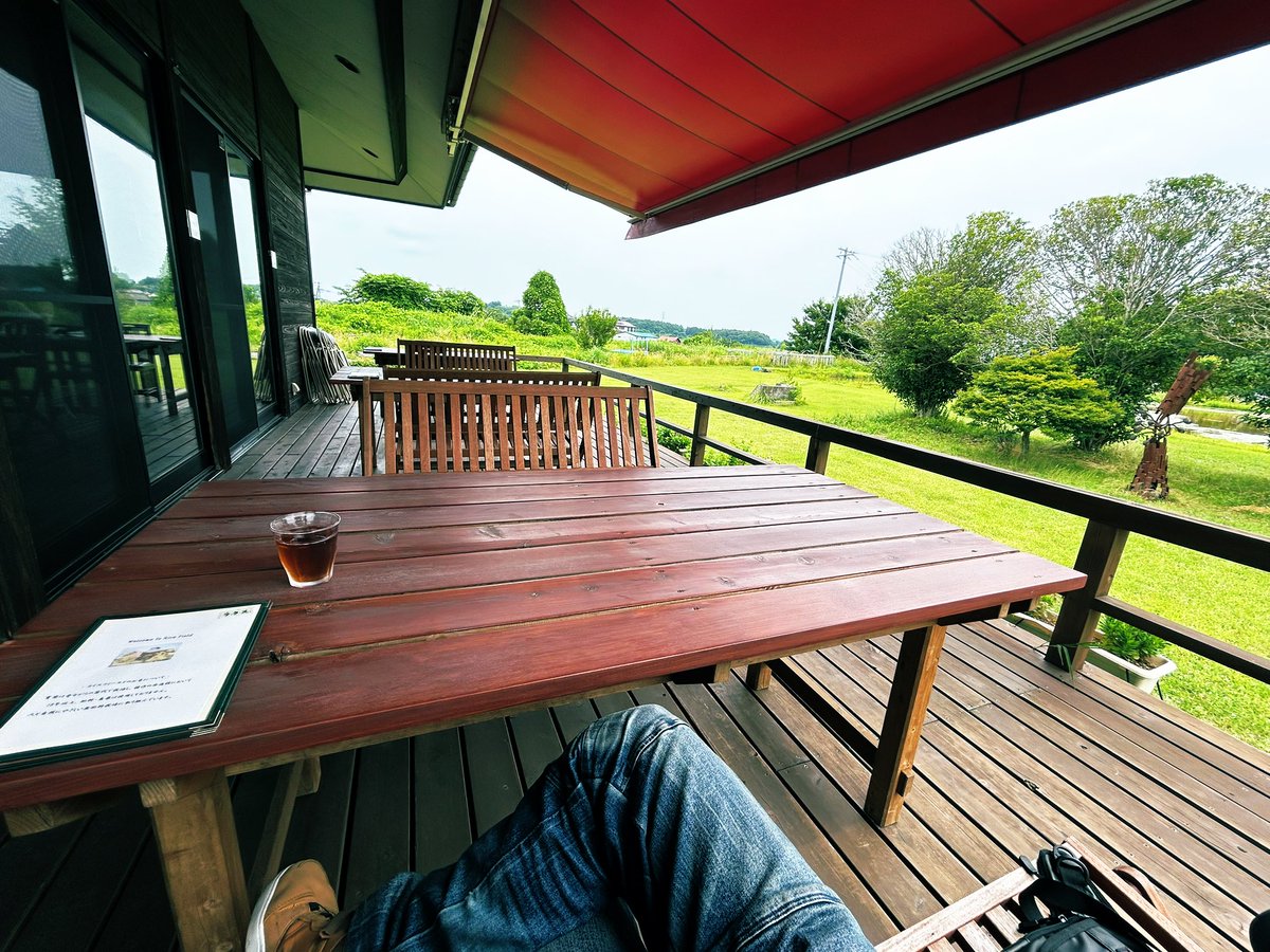 spriterider01's tweet image. 今日は涼しいからテラス席快適です😊
 #RiceField