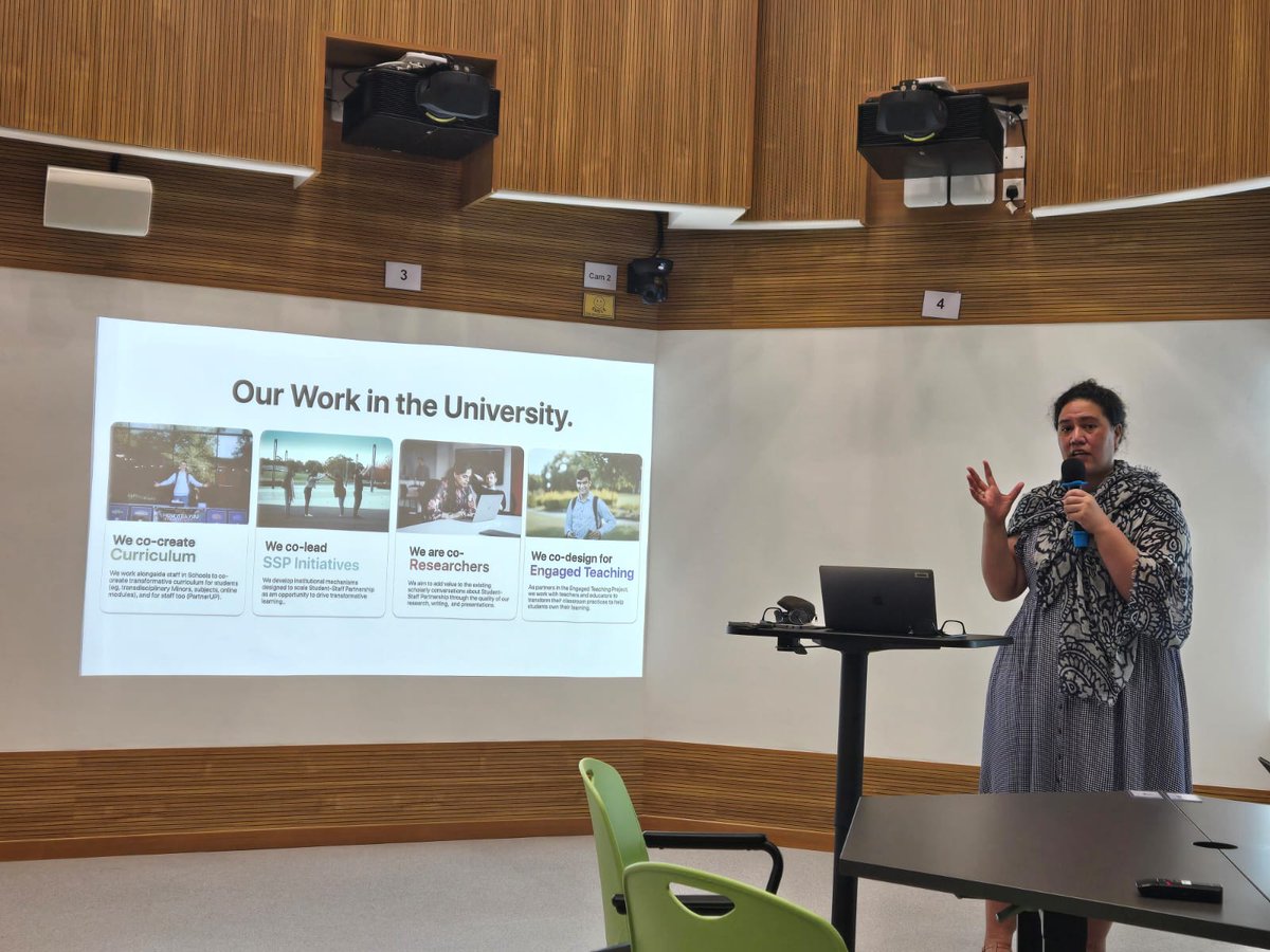TALICHKU's tweet photo. We are honored to have Prof. Tai Peseta as a visiting speaker yesterday. In her #StudentAsPartners seminar, she discussed how teachers co-create the curriculum, co-lead staff-student partnerships, co-research, and co-design classroom practices with their students.
#TALIC_Event https://t.co/0VqfDaxQIk