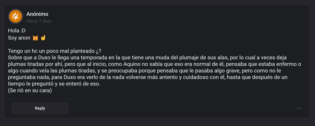 CCDuxino's tweet photo. Hola anon 😺☝️!!!
Lo imaginé y es demasiado lindooo, gracias por compartirnos tan lindo hc (fue divertido imaginarme lo último XD)

Recuerden que cualquiera puede compartirnos hc o historias del ship por los CC y ZAQA 👀

-💀 https://t.co/bsOvX1Ytlt