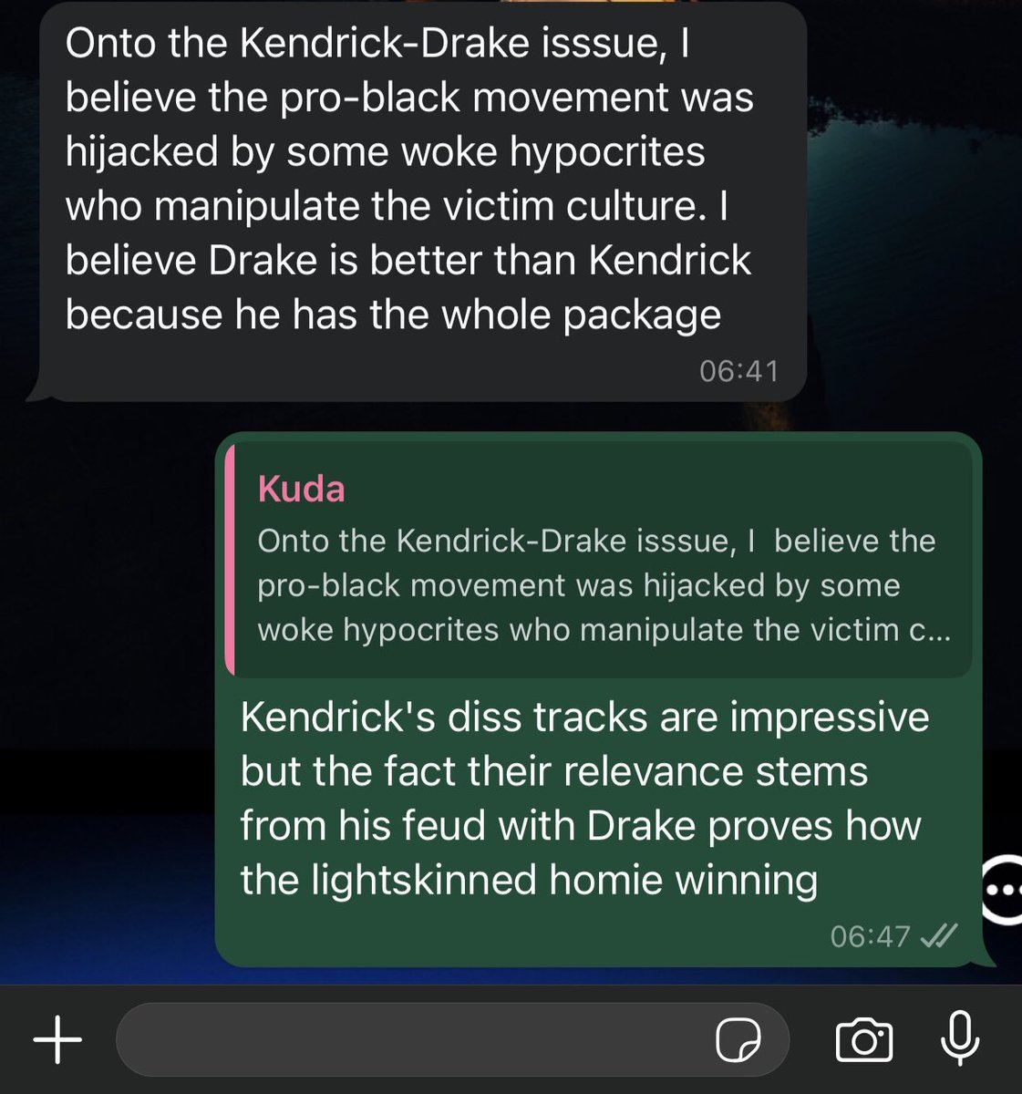 Unpopular opinion Kendrick's diss tracks are impressive, their relevance stems from his feud with Drake. In my opinion, the pro-black movement has been hijacked by hypocrites who exploit victim culture.