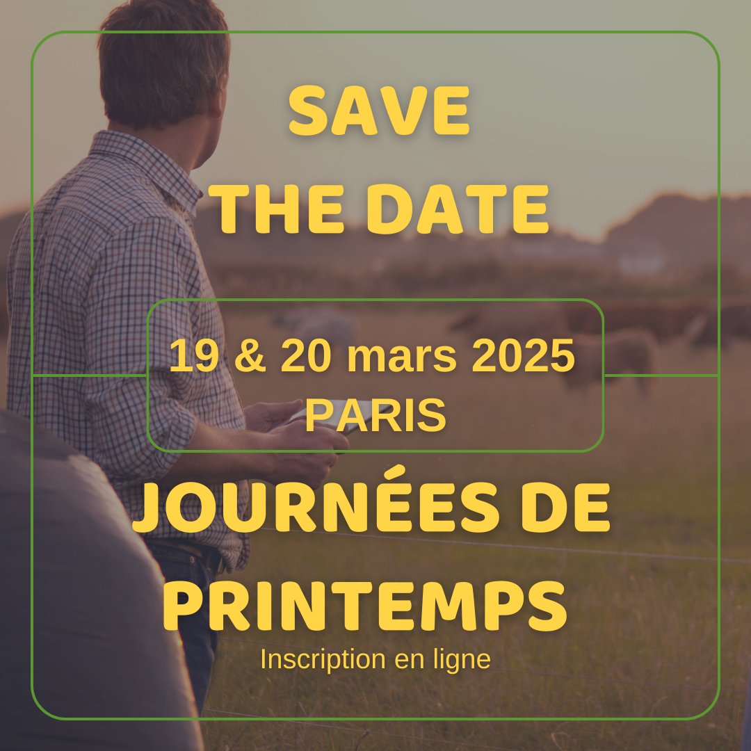 Save the date ! 

Les journées de printemps reviennent le 19/20 mars 2025 à Paris. 
L'appel à contribution est ouvert, retrouvez toutes les infos ici : afpf-asso.fr/roles-de-la-pr…

Nous vous attendons nombreux·ses ! 

#agriculture #Fourrages #prairie #systèmefourrager #environnement