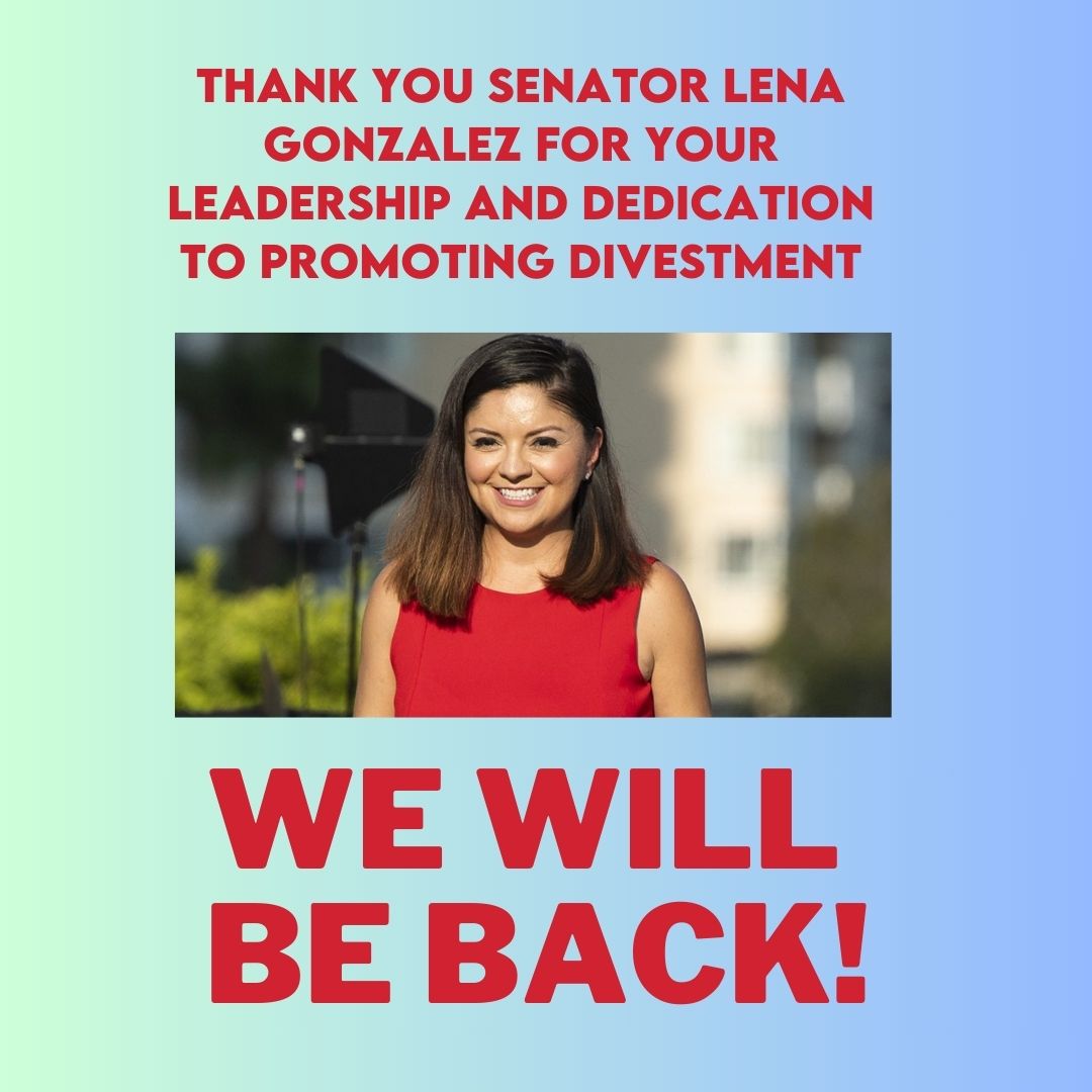350SouthBayLA's tweet photo. While #SB252 will not become law this year, the coalition to divest state pension funds from fossil fuel investments is growing.  @SenGonzalez33 is a REAL Climate Champion and we support you!!! https://t.co/MUI2UVF6ox
