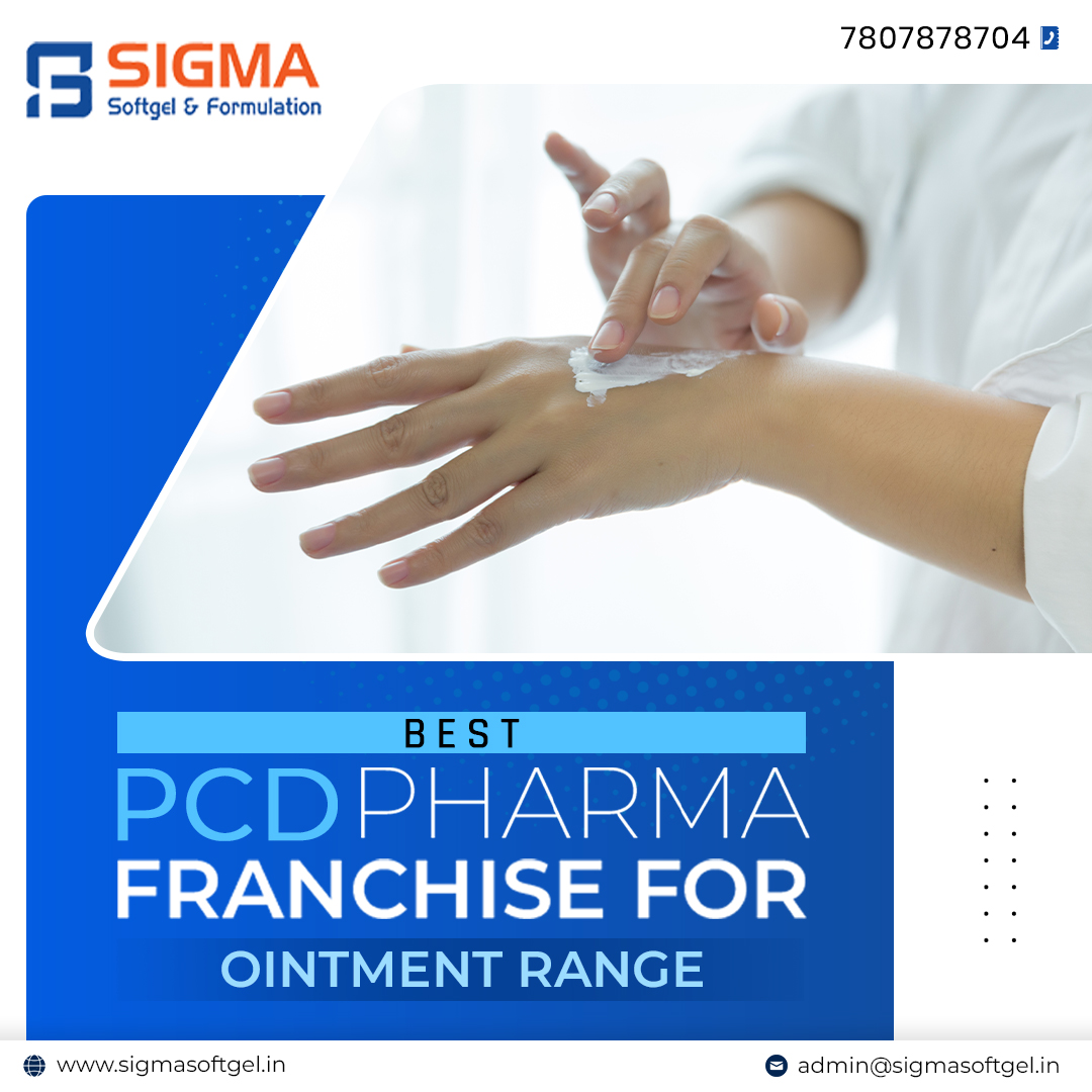 Sigma Softgel &amp; Formulation provides you the best PCD Pharma franchise for ointment range.
Visit at - sigmasoftgel.in/ointment/
#ointment #thirdpartymanufacturing #ayurvedicmedicine #pharmafranchise #pcdpharma #sigmasoftgelformaulation #pharmafranchise #india