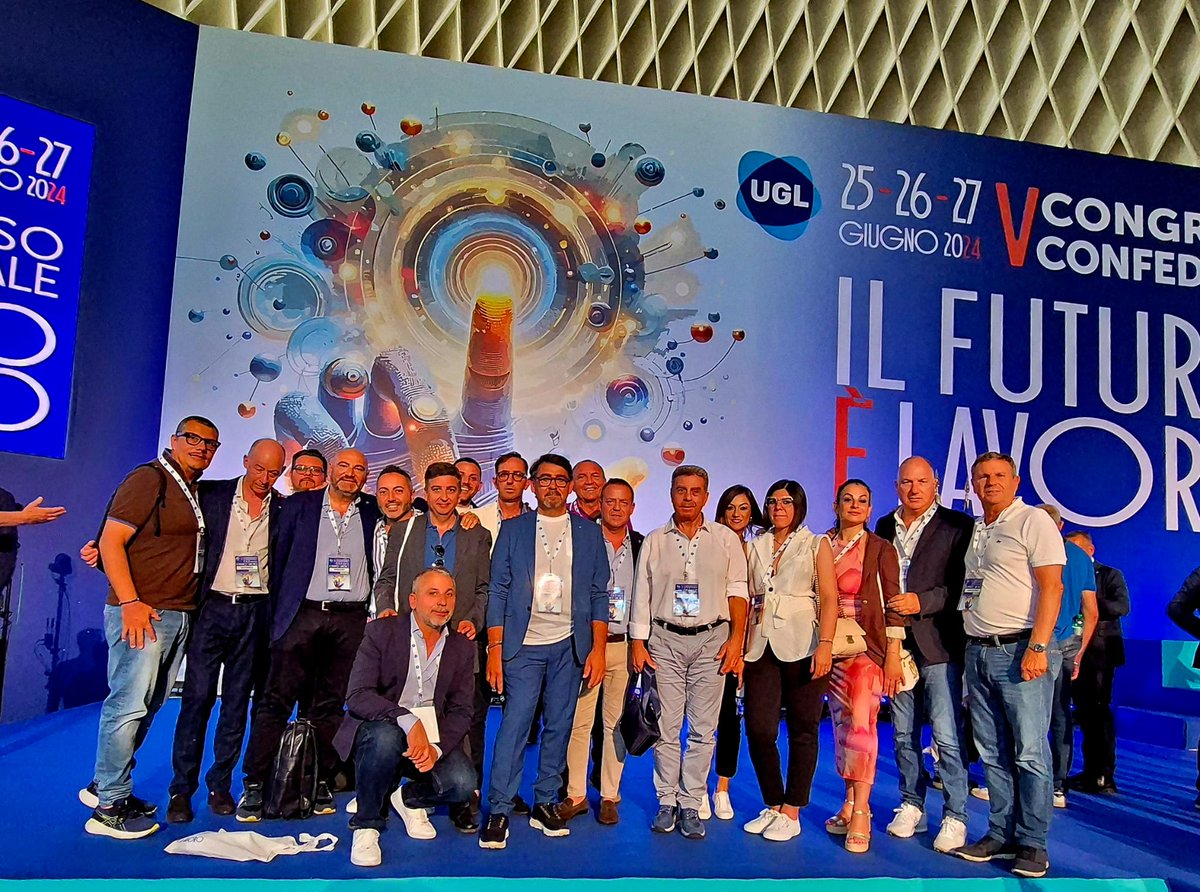 La delegazione della <a href="/UglCatania/">Ugl Catania</a> che ha partecipato al V Congresso della <a href="/UGLConf/">UGL Confederazione</a> . Donne e uomini che liberamente si sono uniti per condividere a livello nazionale un vero progetto di cambiamento del sindacato che mette al centro i lavoratori, il lavoro e la partecipazione.