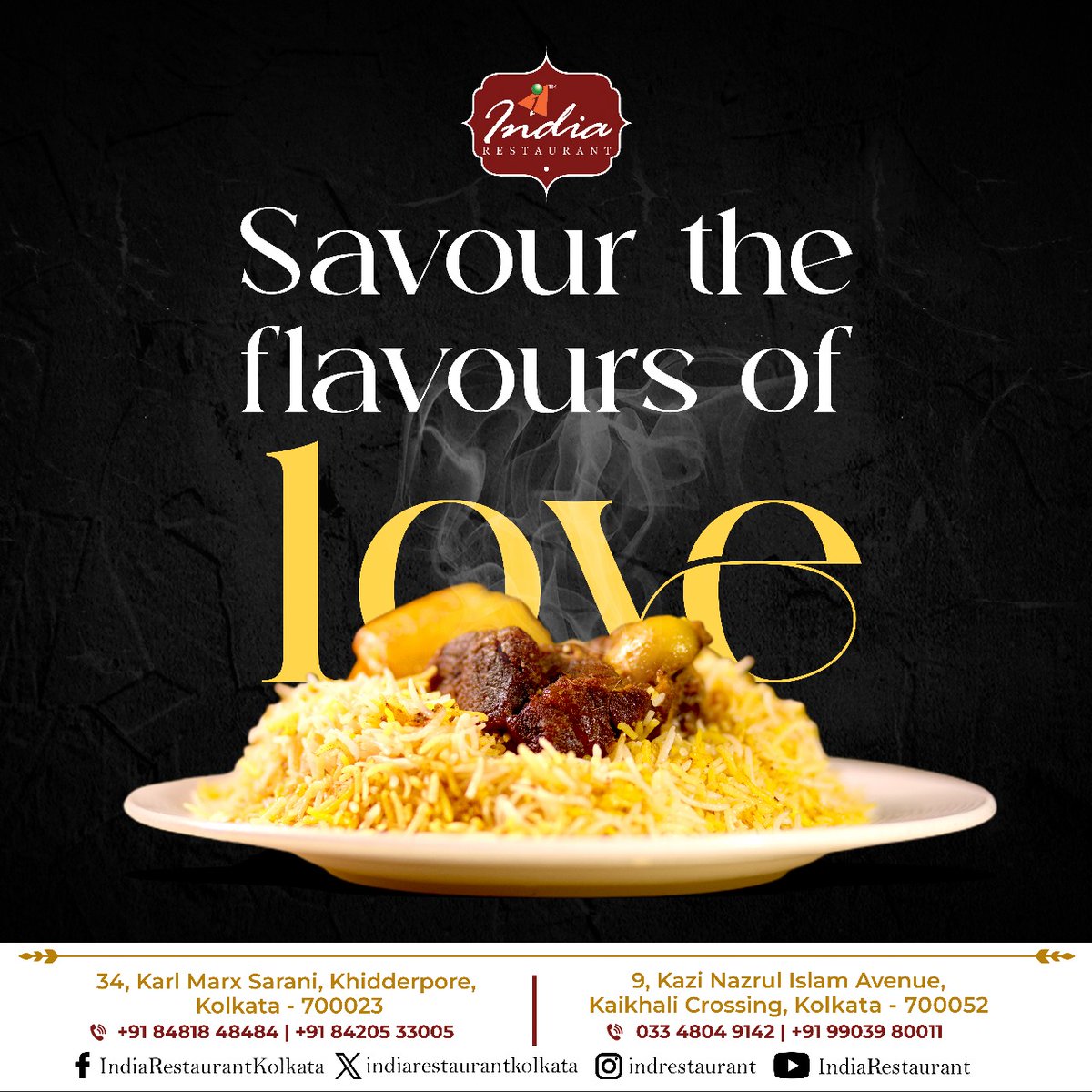 indrestaurant's tweet photo. Fall in love with every bite of our biryani! A symphony of spices and flavors that embodies the essence of culinary romance. ๐ฝ๏ธโค๏ธ
#IndiaRestaurant #KolkataRestaurants #IndianDelicacy #EatWithIndiaRestaurant #EatAtIndiaRestaurant #Biryani #FlavorsOfLove #BiryaniMagic https://t.co/cXUFXfwQqH